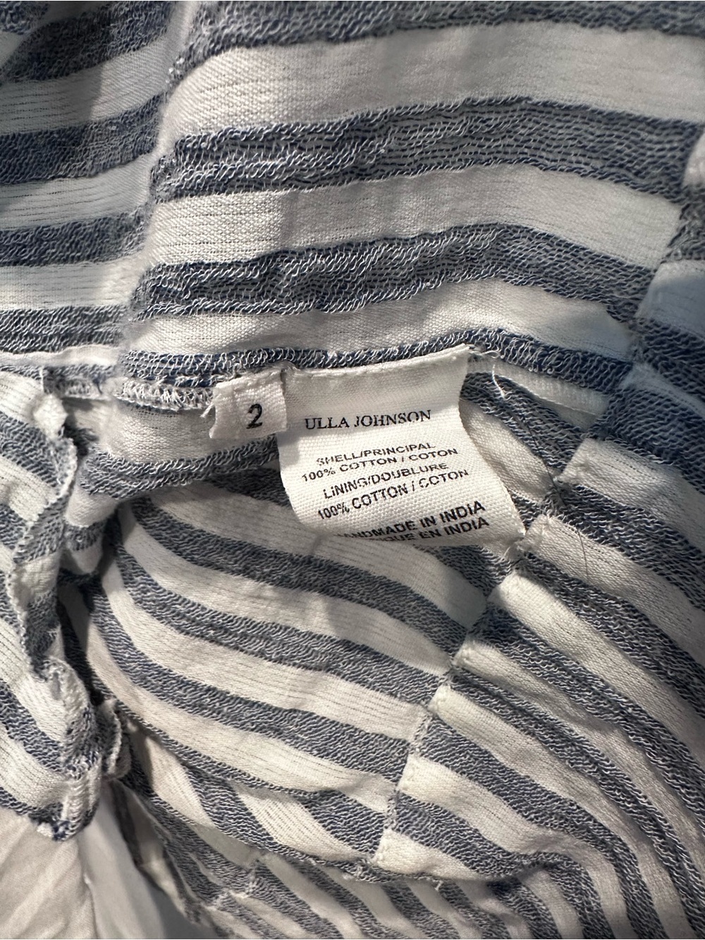 Ulla Johnson Striped Lace-Up Tunic in Blue & White - Picture 3 of 4